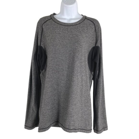 lululemon athletica Other - Lululemon Blaze Long Sleeve Shirt Top Mens Medium Heathered Black‎ Gray TP-2760